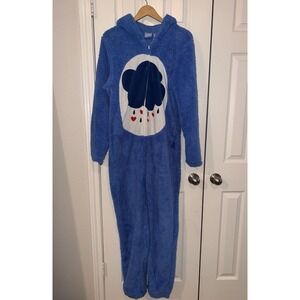 Care Bears Grumpy Rain Cloud Union Suit Hood Ears Pajama Costume Adult MIP